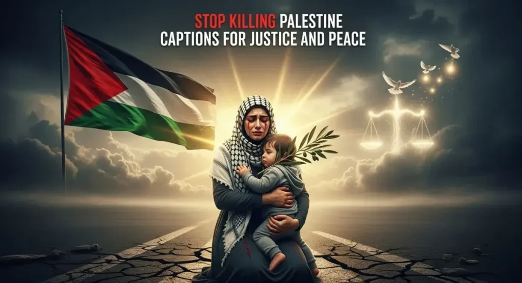 Stop Killing Palestine Captions for Justice and Peace