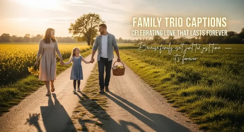 Family Trio Captions Celebrating Love That Lasts Forever