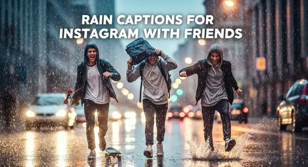 Rain Captions for Instagram with Friends