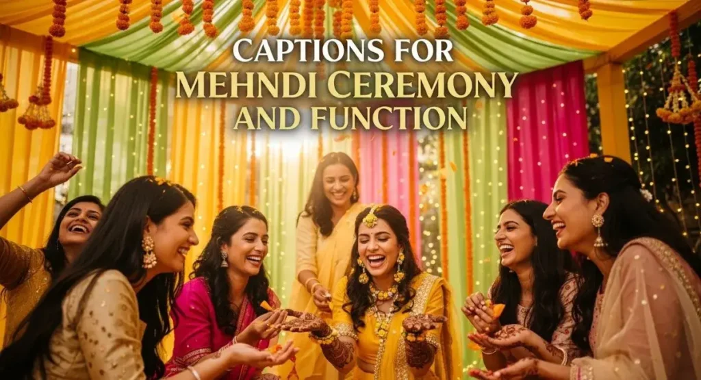Captions for Mehndi Ceremony and Function
