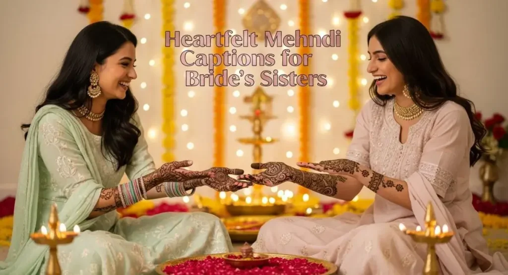 Heartfelt Mehndi Captions for Bride’s Sisters
