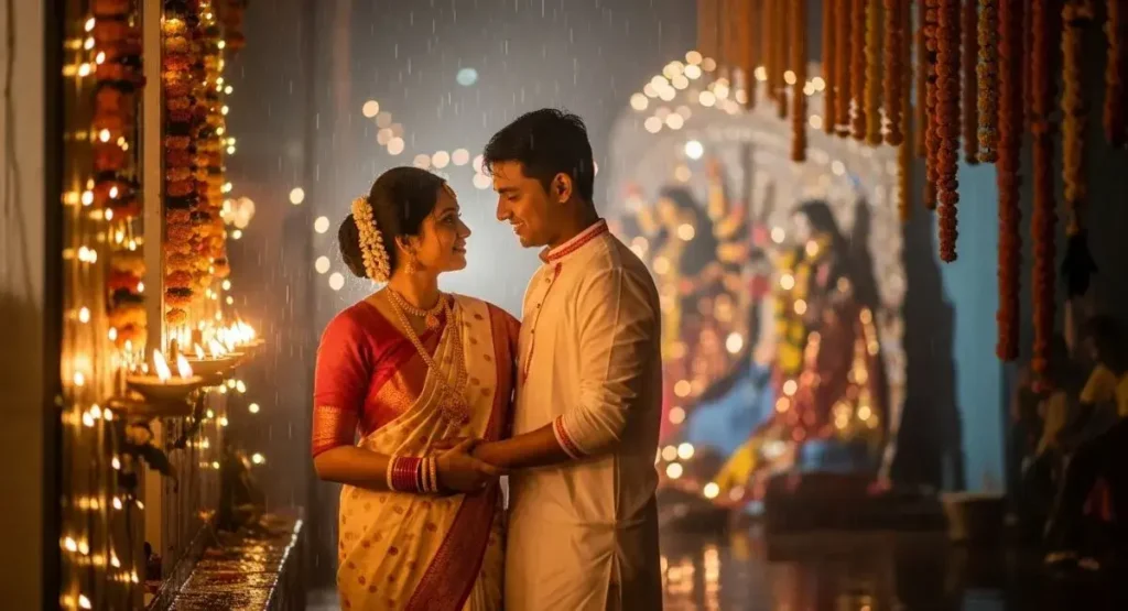 Love Captions Bengali – Romance During Puja Nights