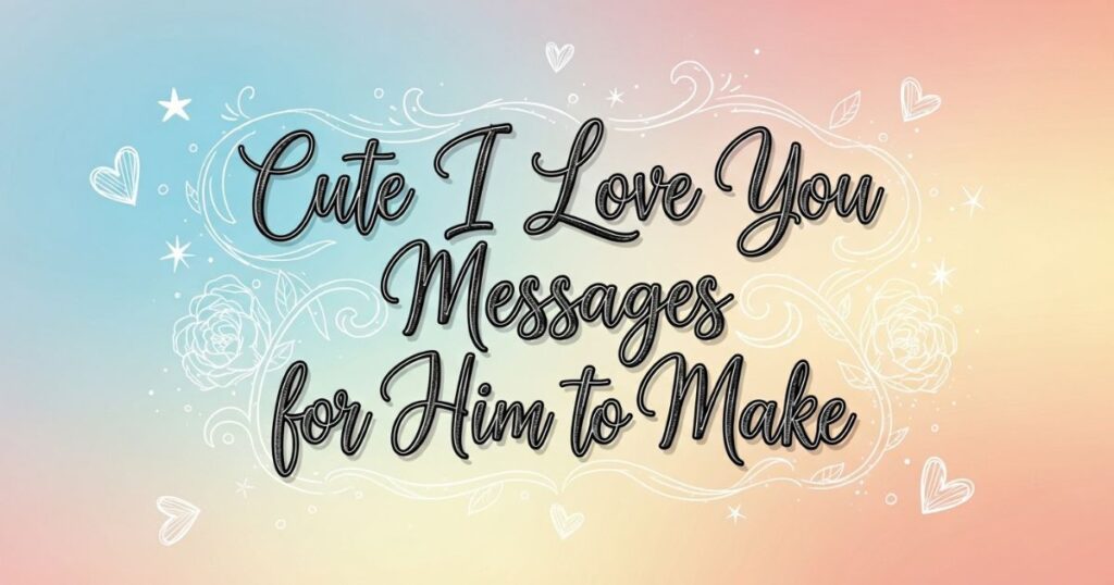Cute I Love You Messages for Him to Make