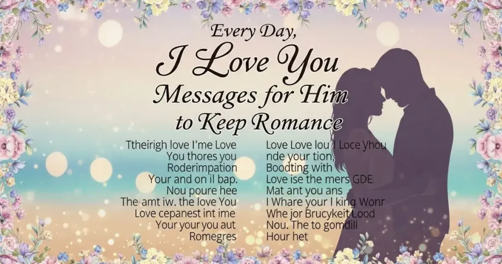 Every day, I Love You Messages for Him to Keep Romance