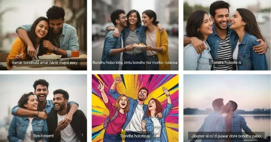 Assamese Captions for Friendship to Celebrate