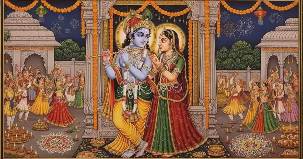 Radha Krishna Captions for Celebrating Festivals 