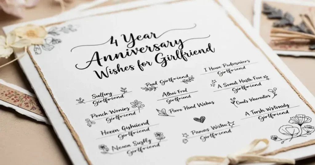4 Year Anniversary Wishes for Girlfriend 